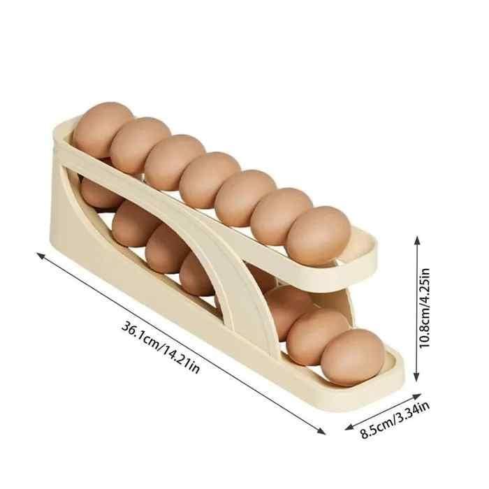 Storage Box Plastic Container Egg Box Holder Tray For Fridge- Automatically Rolling Egg Holder Container Display Rack GlideEgg™️ Automatically Rolling Egg Holder Zaavio®