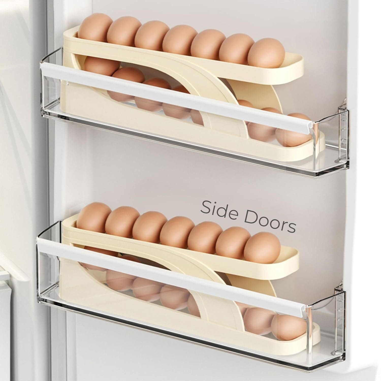 Storage Box Plastic Container Egg Box Holder Tray For Fridge- Automatically Rolling Egg Holder Container Display Rack GlideEgg™️ Automatically Rolling Egg Holder Zaavio®