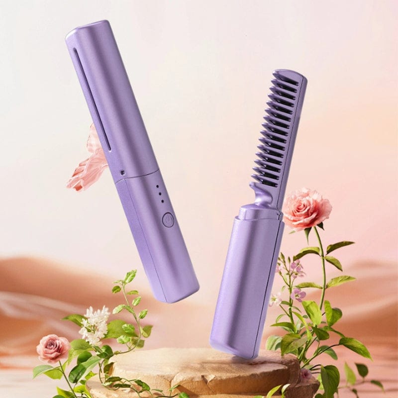 StyleMate™️ | Hair Straightener Brush Comb Straightining Brush With Comb StyleMate™️ Portable Mini Hot Hair Brush Zaavio®