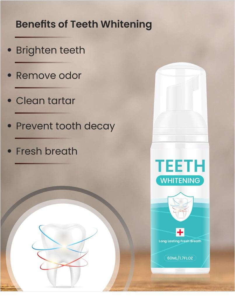 Teeth Whitening Mousse Foam Toothpaste Dental Stain Tartar Remover - TeethPro™️ Foam Toothpaste (Pack of 2) TeethPro™️ Foam Toothpaste (Pack of 2) Zaavio®