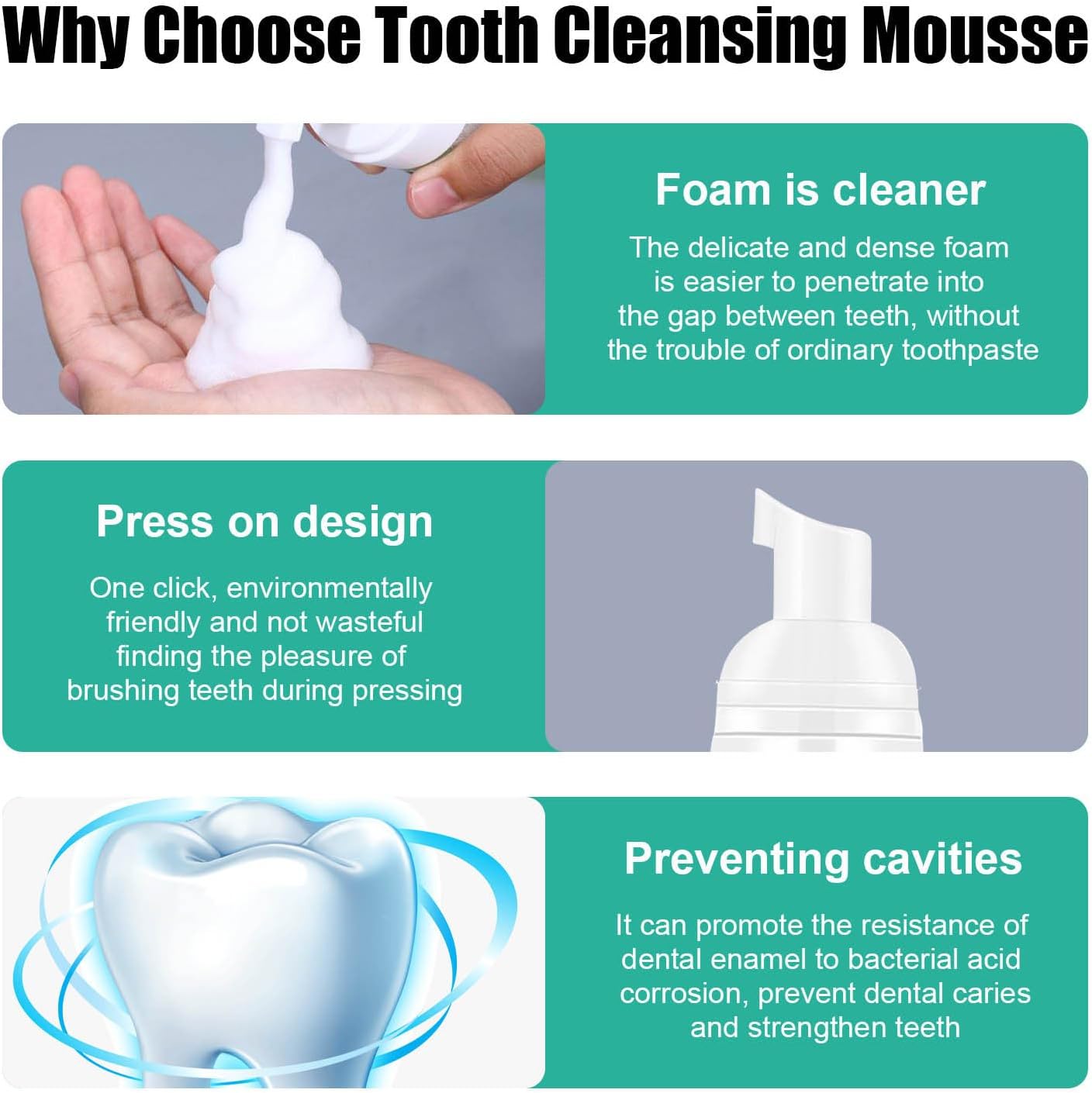 Teeth Whitening Mousse Foam Toothpaste Dental Stain Tartar Remover TeethPro™️ Foam Toothpaste Zaavio®