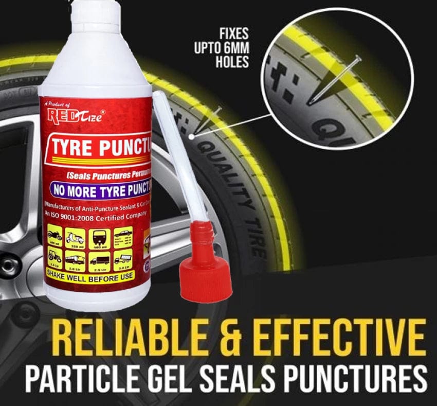 Tyre Puncture Car Tubeless Tyre Puncture Kit Bike Tire Repair - PunctureGuard™️ Tyre Puncture Repair Fluid PunctureGuard™️ Tyre Puncture Repair Fluid (Pack Of 2) Zaavio®