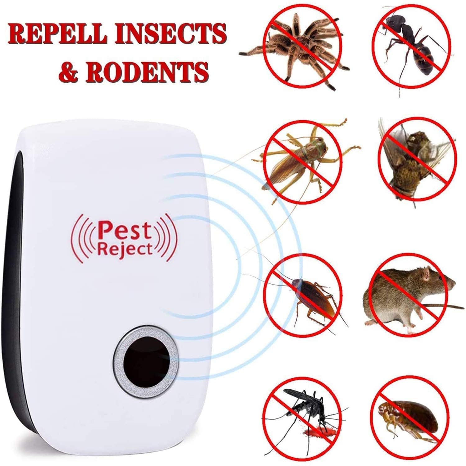 Ultrasonic Pest Repeller Ant Rat Bug Repellent - Pest Reject - Pack of 2 Pest Reject Zaavio®