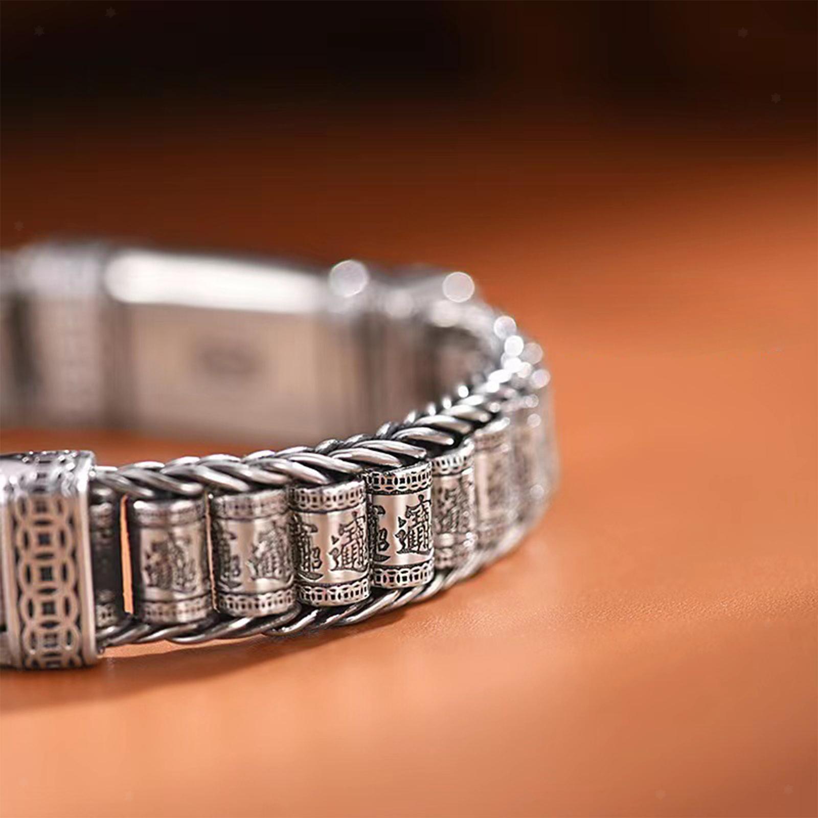 VajraSpirit™️ | Buddhist Prayer Silver Wheel Bracelet VajraSpirit™️ Buddhist Prayer Silver Wheel Bracelet Zaavio®