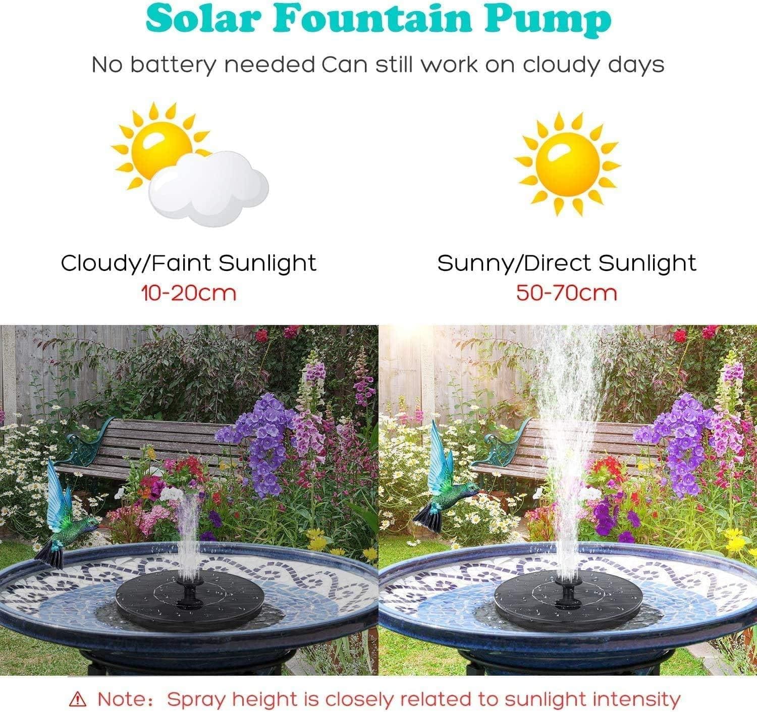 Water Solar Pump Panel Products Solar Fountain Water Pump Kit - SolarSpray™️  SolarSpray™️ Water Fountain Kit Zaavio®