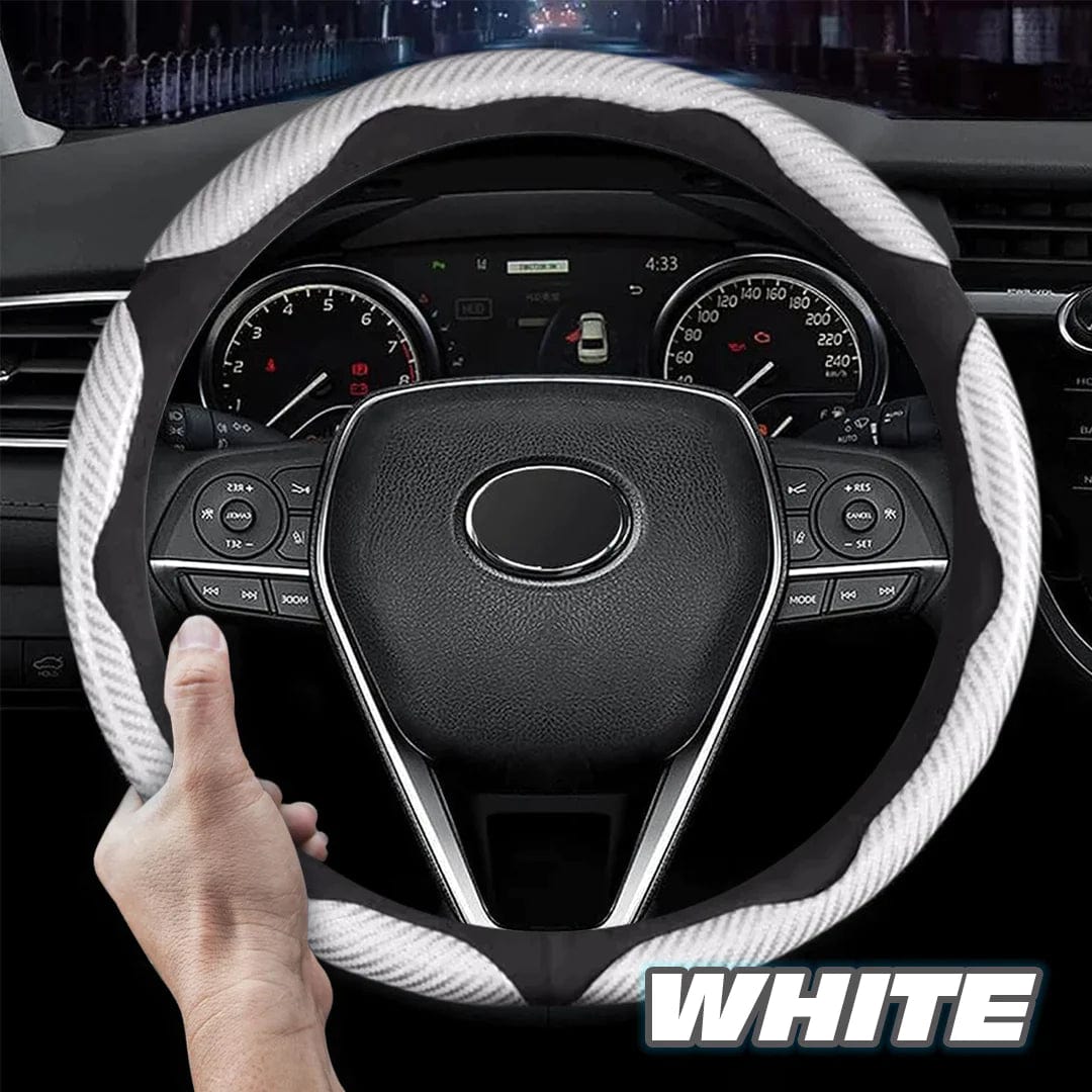 White Black Anti-Slip Steering Wheel Cover (2 Side Set) Zaavio®