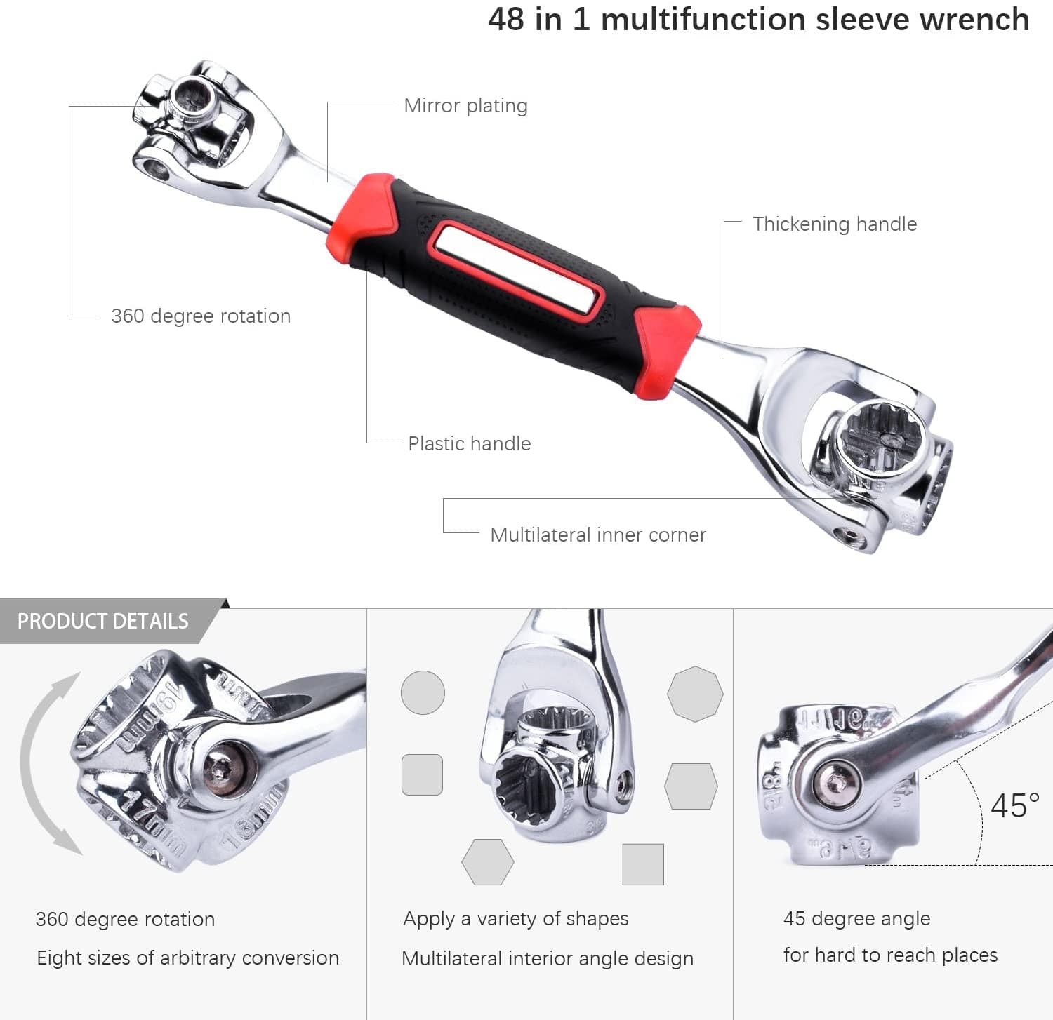 Multipurpose Wrench Tool Adjustable All in One Wrench 48 in 1 - Kyxial™ Kyxial™ Zaavio®