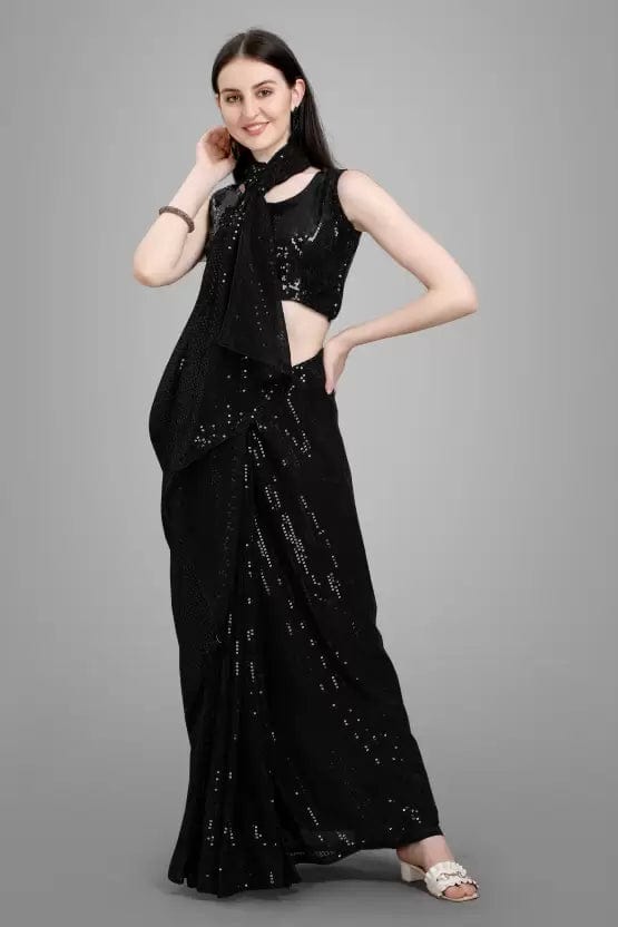 Special Georgette Sarees With Sequins Work Zaavio®